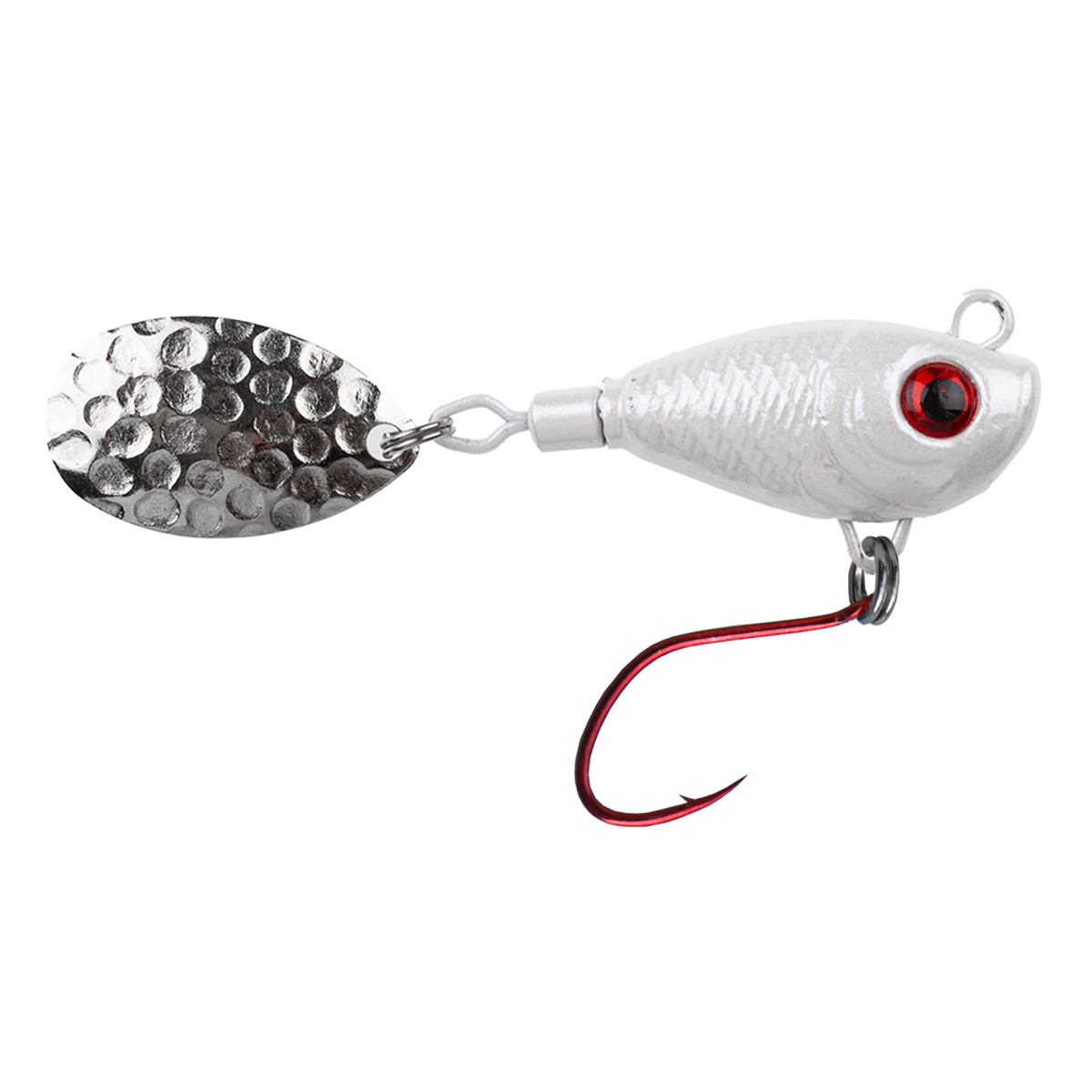 ProfiBlinker Trout Professional Spinner-Jig mit Einzelhaken Perl-Weiß / Silber Blatt / 10g / 1 Stück