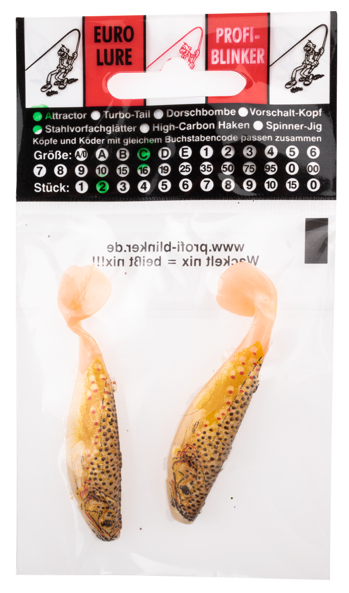 ProfiBlinker Attractor Größe C 7cm Bachforelle / 2er Pack 