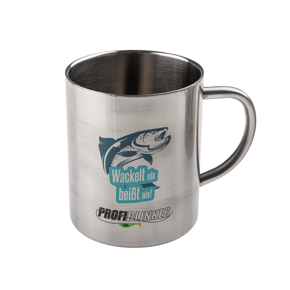 ProfiBlinker Kaffeepott Edelstahl - Motiv ''Wackelt nix beißt nix'' 