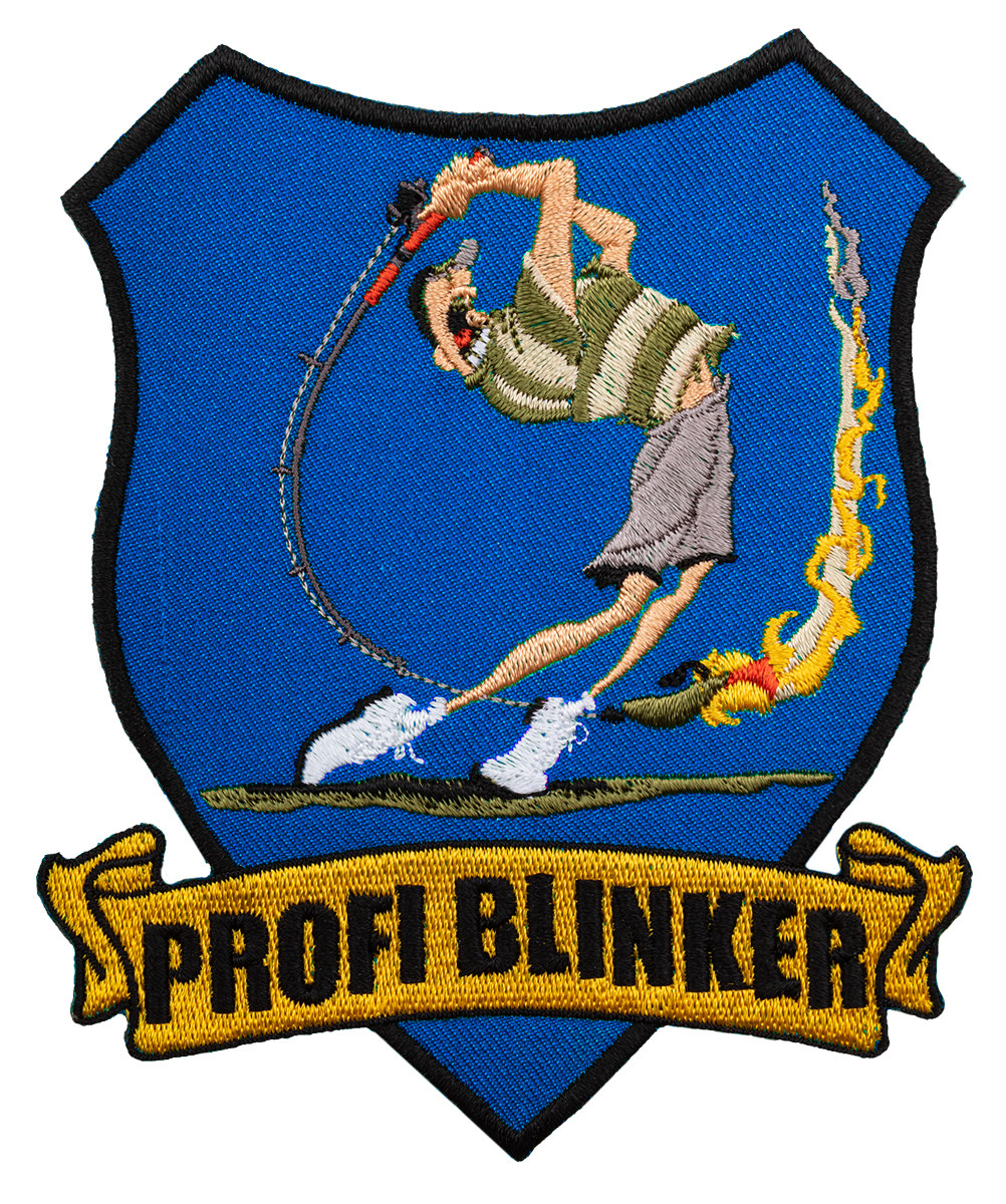 ProfiBlinker Aufnäher blau Jubiläumsangler  ProfiBlinker Aufnäher blau Jubiläumsangler