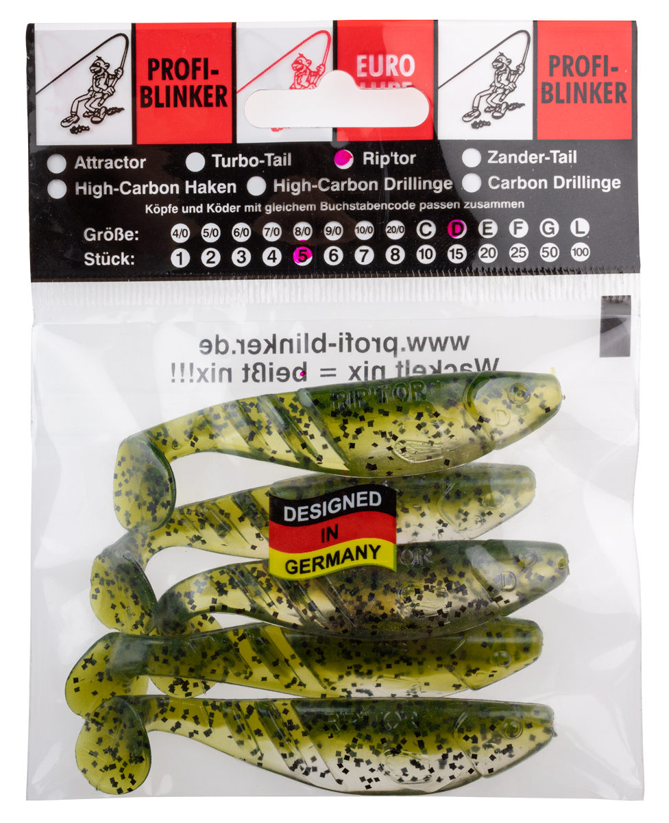 ProfiBlinker Riptor Größe D 8cm Zander / 5er Pack 