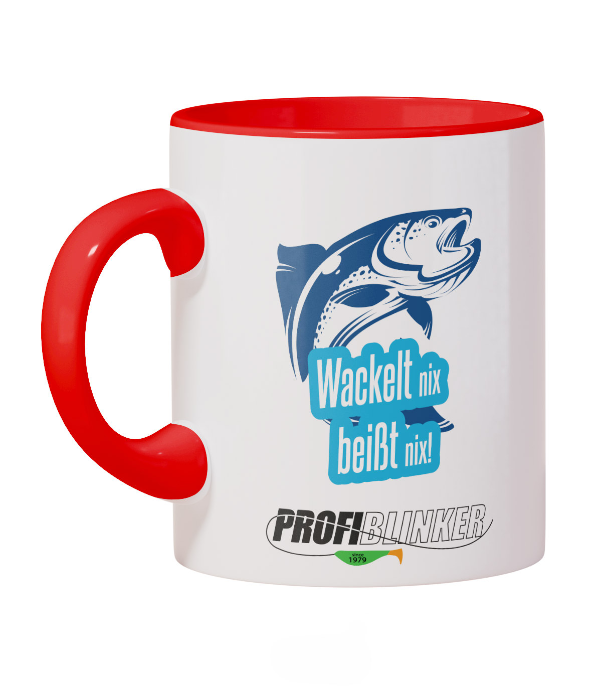 ProfiBlinker Kaffeepott Keramik rot - Motiv ''Wackelt nix beißt nix'' 