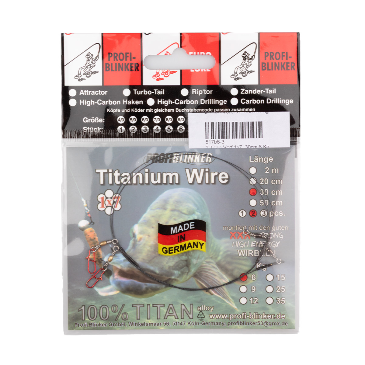 ProfiBlinker Titan-Vorfach 1x7 / 30 cm / Tragkraft 6 kg / 2 Stück 