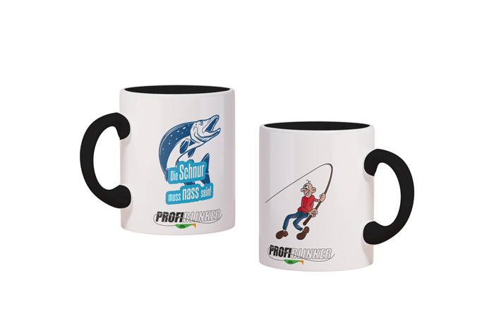 ProfiBlinker Kaffeepott Keramik schwarz - Motiv ''Die Schnur muss nass sein''  ProfiBlinker Kaffeepott Keramik schwarz - Motiv ''Die Schnur muss nass sein''