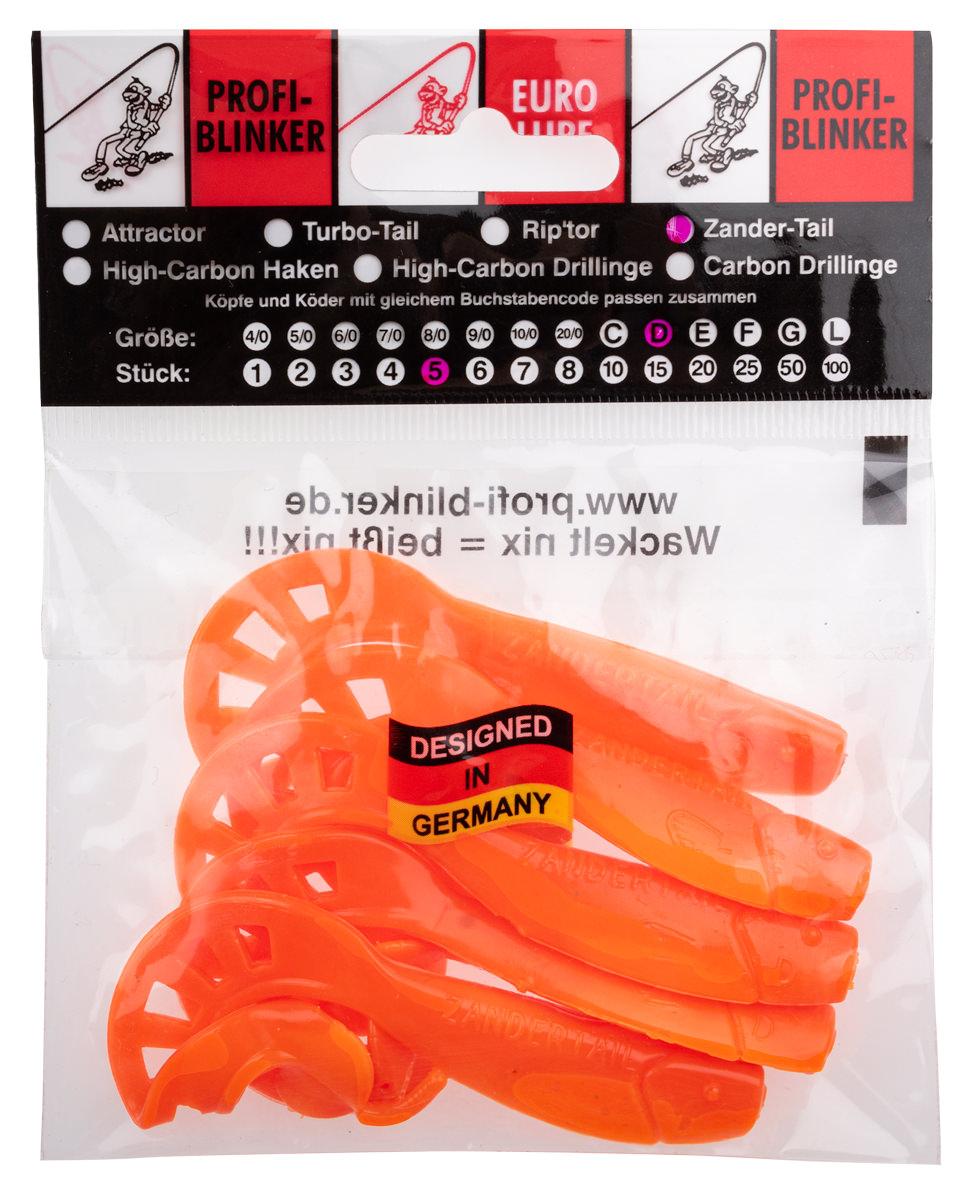ProfiBlinker Zandertail Größe D 10cm Feuerwehr-Rot / verbessertes Japan-Rot / 5er Pack  ProfiBlinker Zandertail Größe D 10cm Feuerwehr-Rot / verbessertes Japan-Rot / 5er Pack