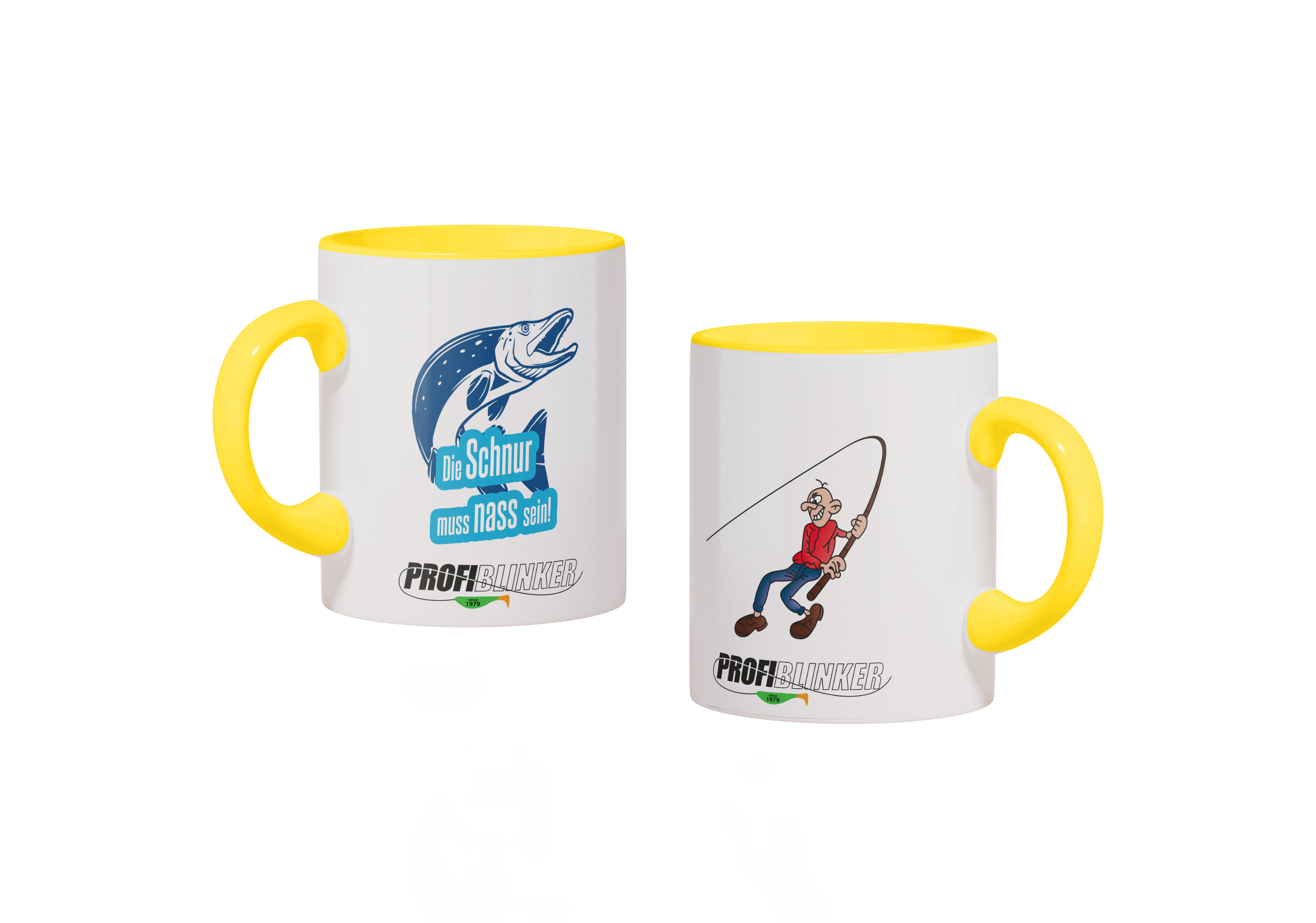 ProfiBlinker Kaffeepott Keramik gelb - Motiv ''Die Schnur muss nass sein'' 