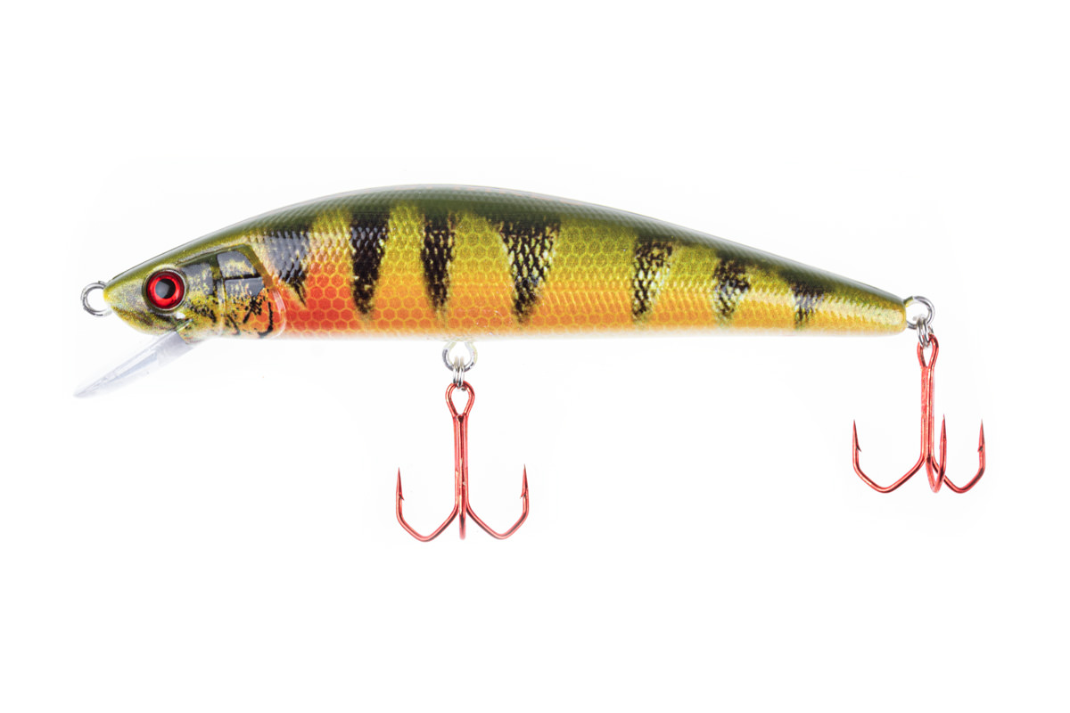 ProfiBlinker Go Up Wobbler (Flachläufer) Barsch / Größe 11cm mit 2 Drillingen