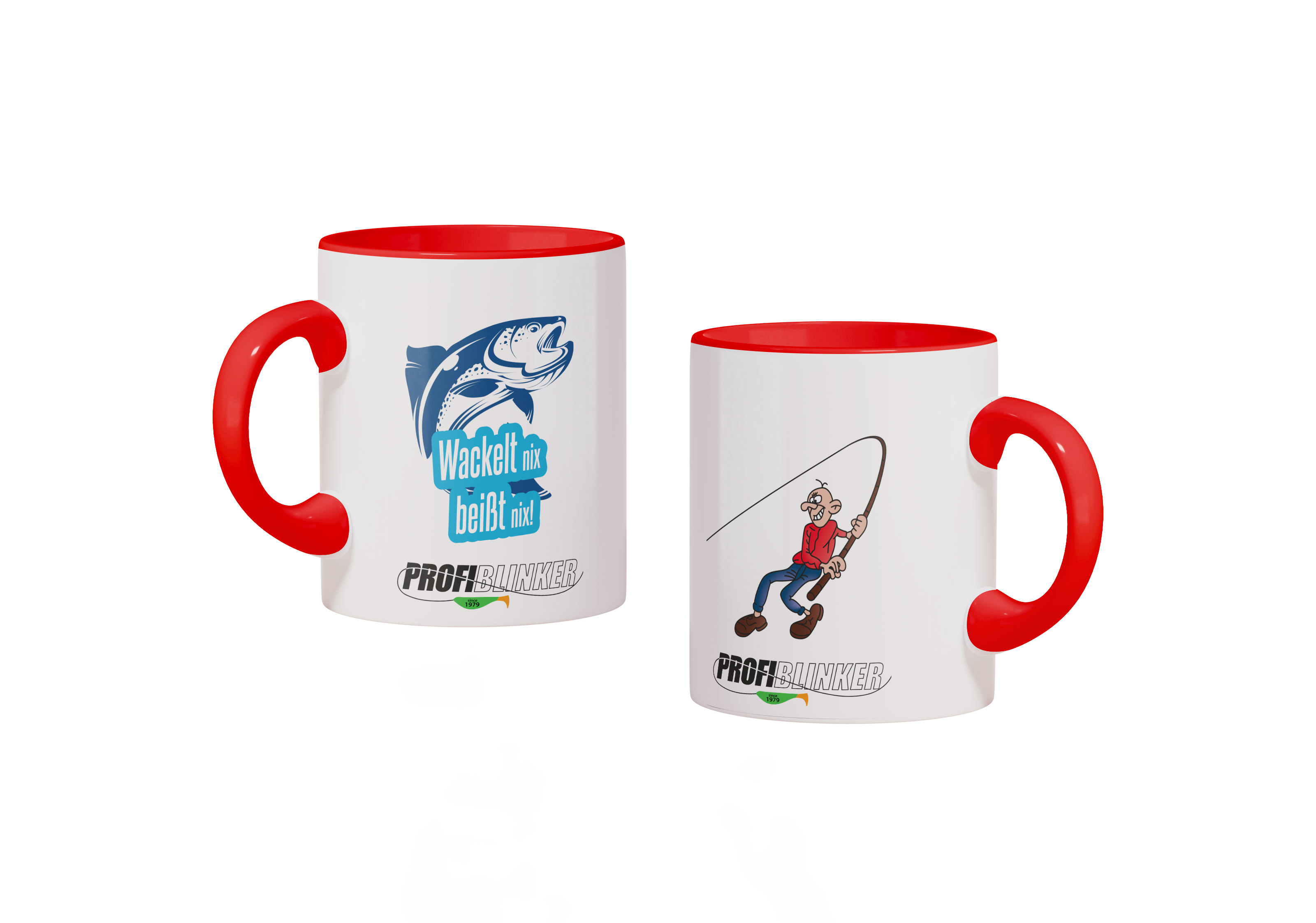 ProfiBlinker Kaffeepott Keramik rot - Motiv ''Wackelt nix beißt nix'' 