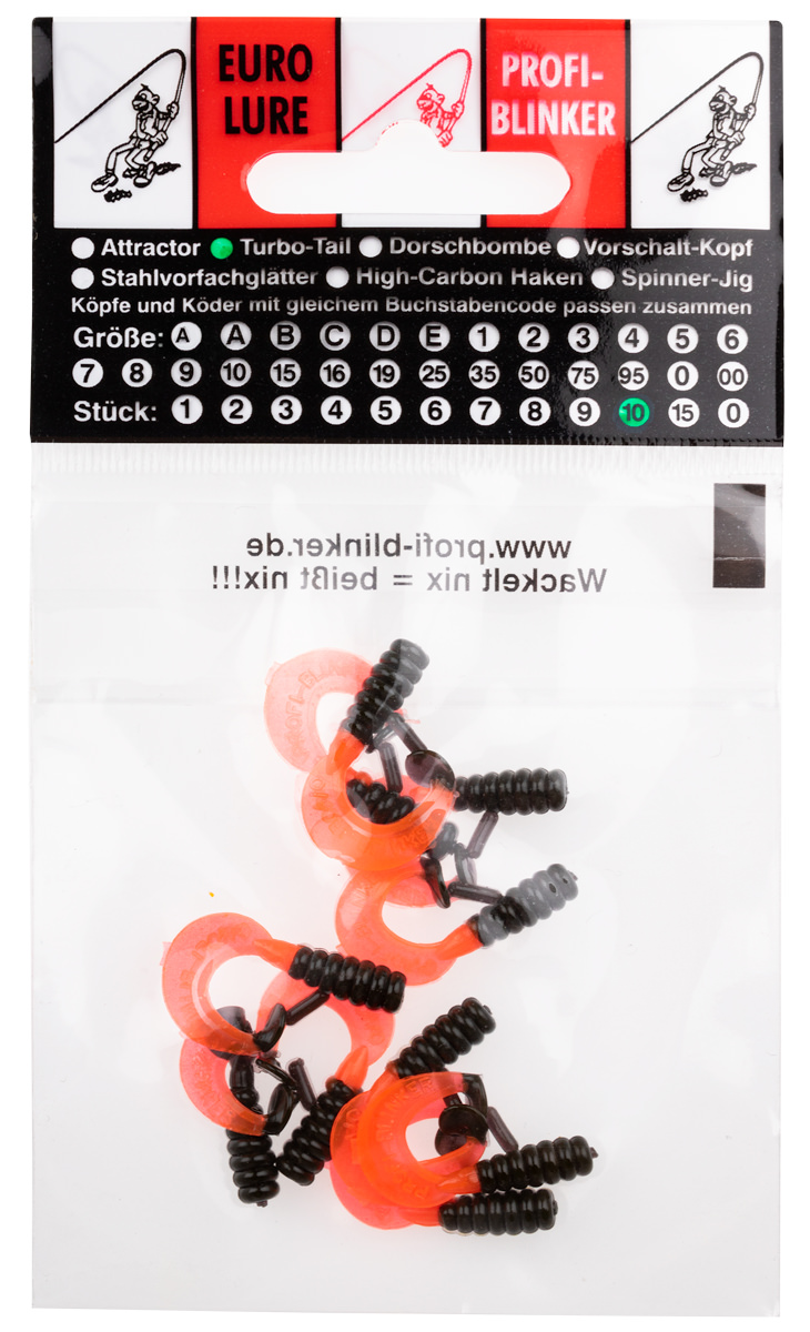 ProfiBlinker Turbotail Größe A/0 3cm Schwarz-Rot / 10er Pack 