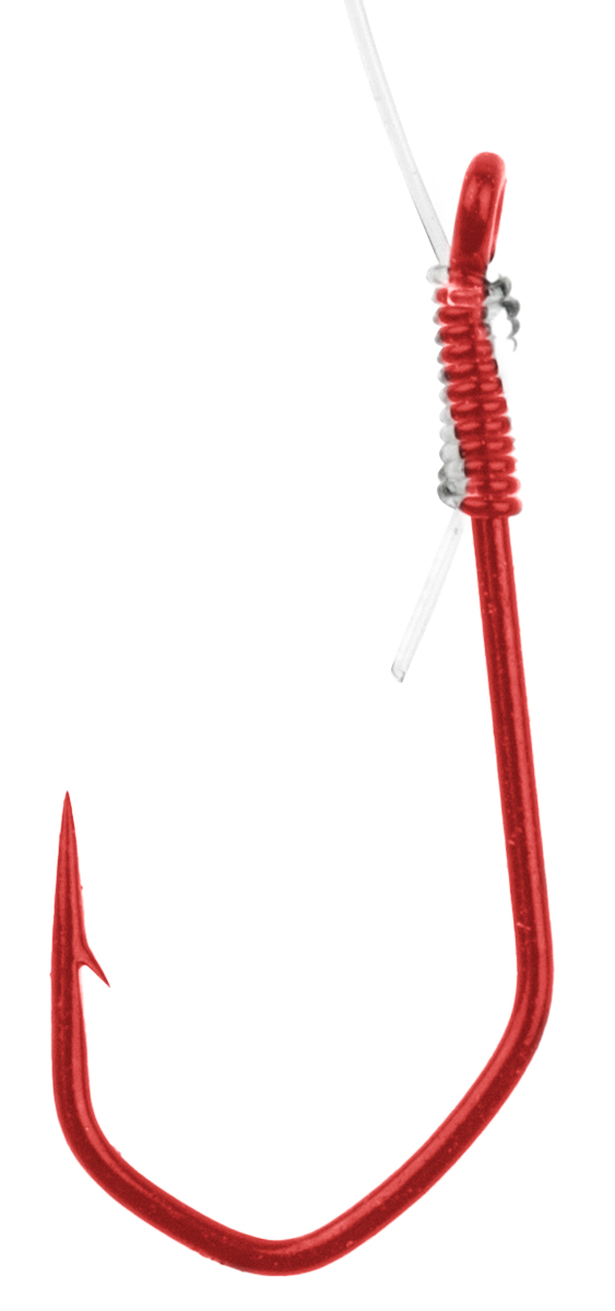 ProfiBlinker Winkel-Haken mit Micro-Öhr in Rot gebunden / Größe 12 / 10er Pack 