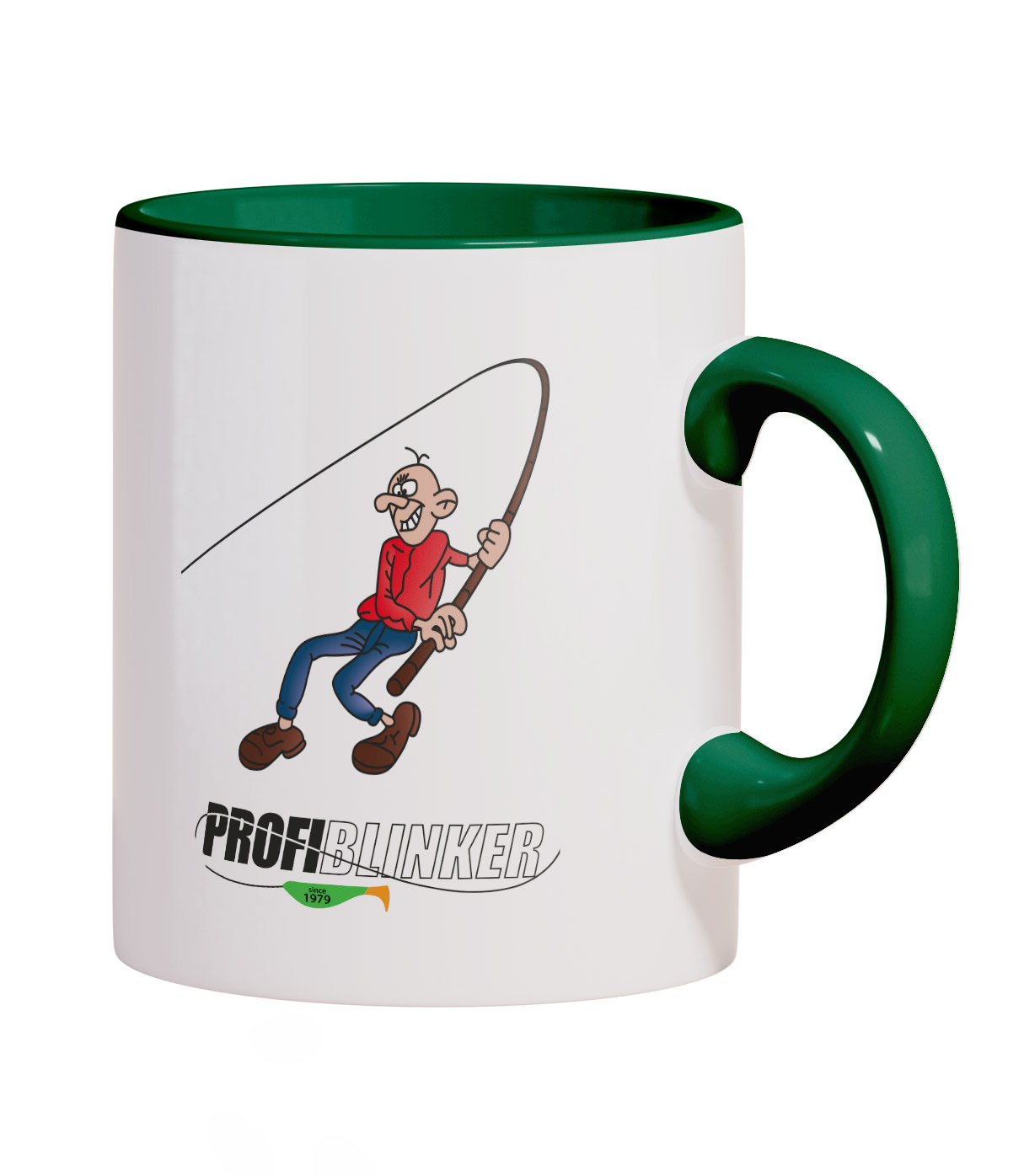 ProfiBlinker Kaffeepott Keramik dunkelgrün - Motiv ''Die Schnur muss nass sein'' 