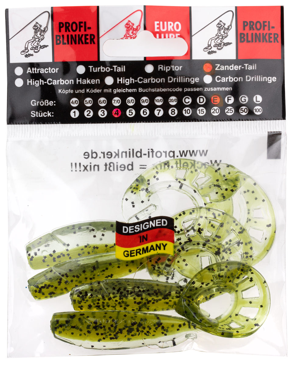 ProfiBlinker Zandertail Größe E 11,5cm Zander / 4er Pack  ProfiBlinker Zandertail Größe E 11,5cm Zander / 4er Pack