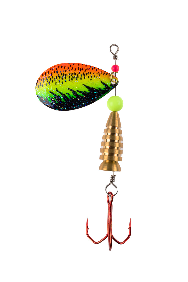 ProfiBlinker Prollex Weitwurf Spinner Tropfen / Effektlack Feuer-Gelb/Neon-Gelb / Größe 3 / 7g 