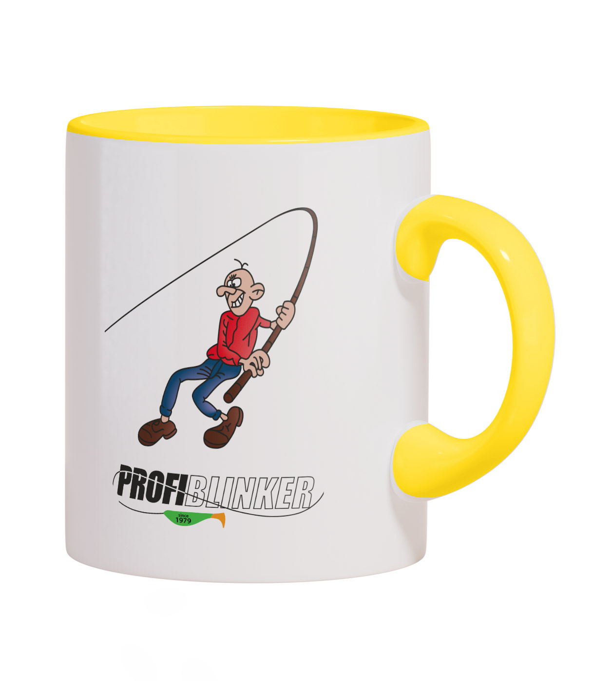 ProfiBlinker Kaffeepott Keramik gelb - Motiv ''Wackelt nix beißt nix'' 