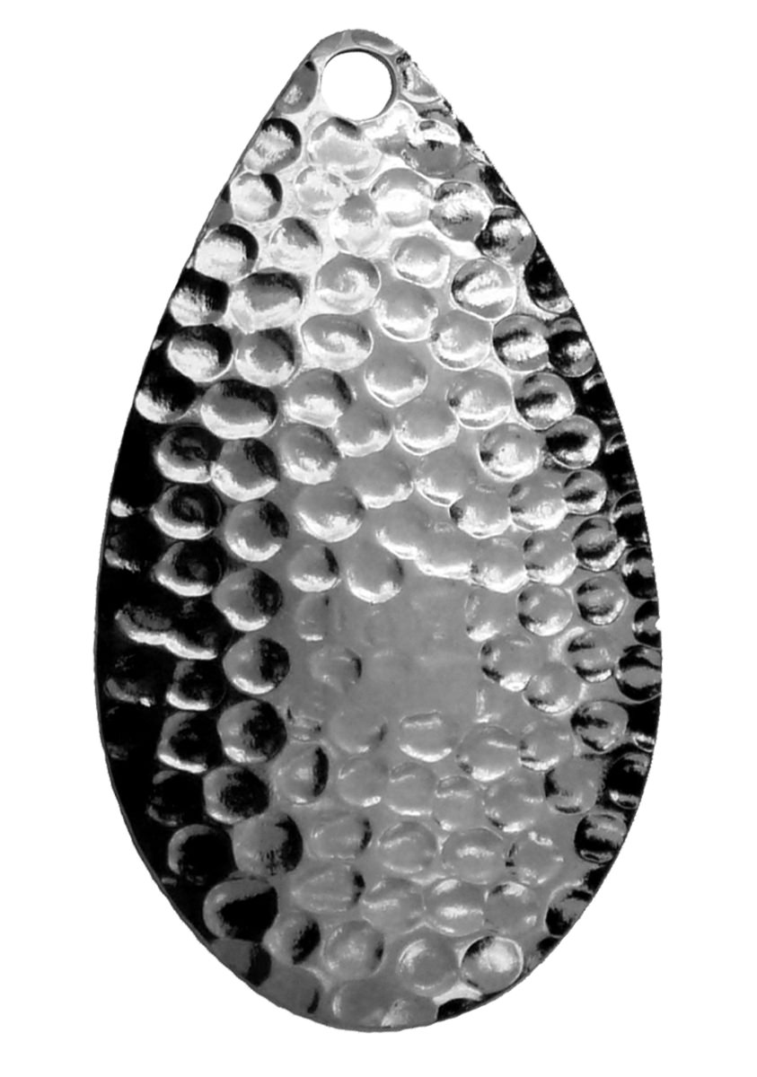 ProfiBlinker Spinnerblatt Tropfen / Silber-Gehämmert / Größe 8 / 54mm / 100er Pack 