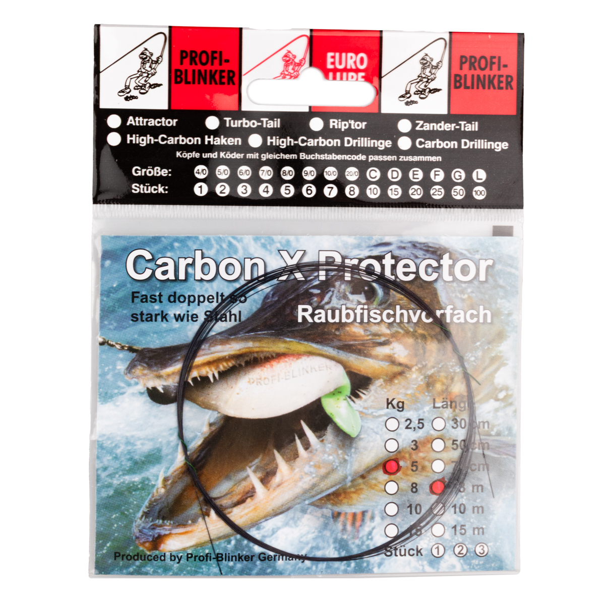 ProfiBlinker Carbon X Protector Raubfischvorfach / 5 kg Tragkraft / 3 Meter 