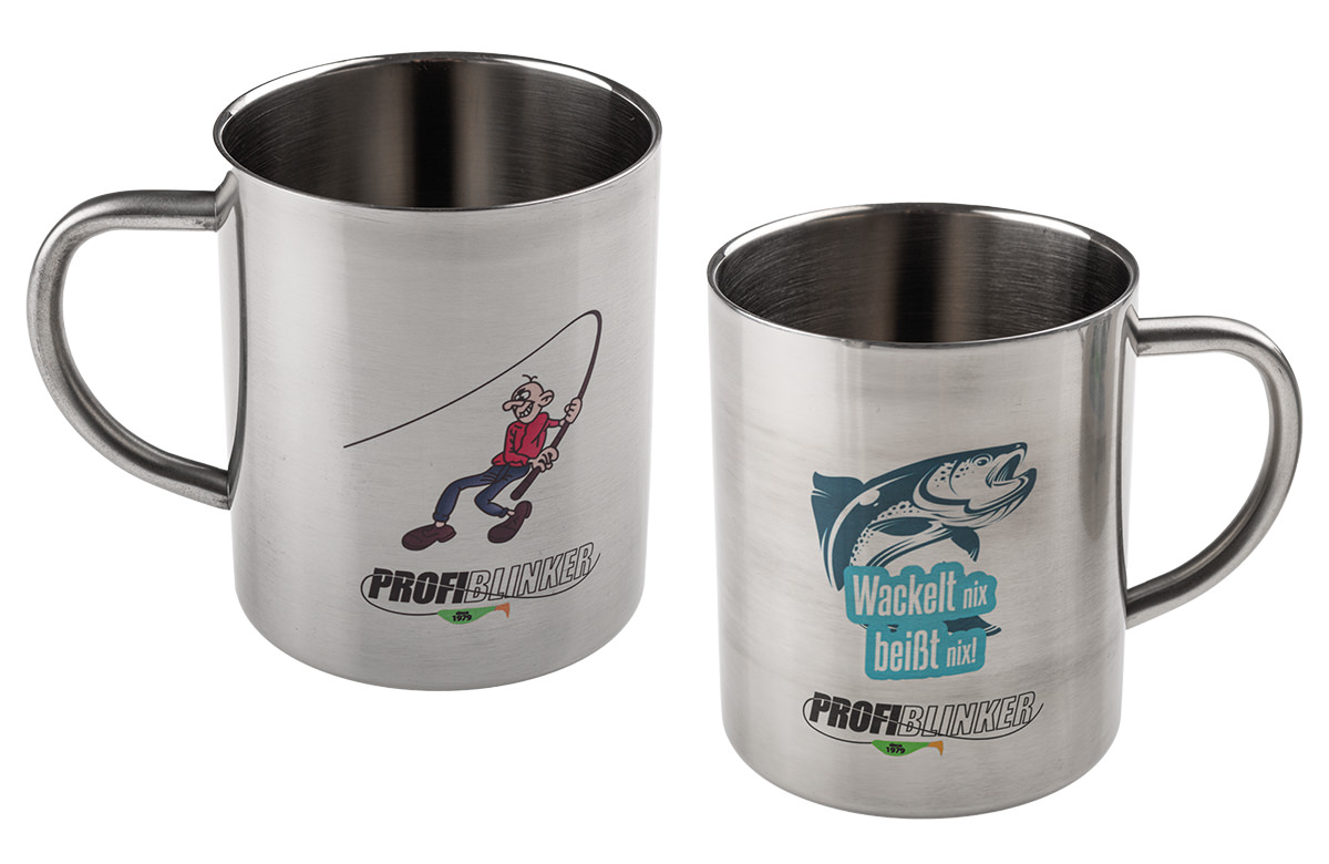 ProfiBlinker Kaffeepott Edelstahl - Motiv ''Wackelt nix beißt nix'' 