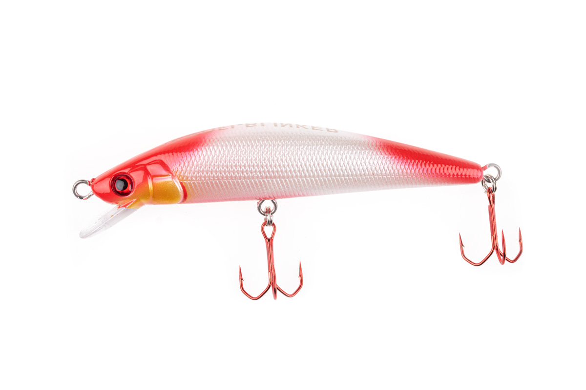 ProfiBlinker Go Up Wobbler (Flachläufer) Weiß-Rot / Größe 11cm mit 2 Drillingen