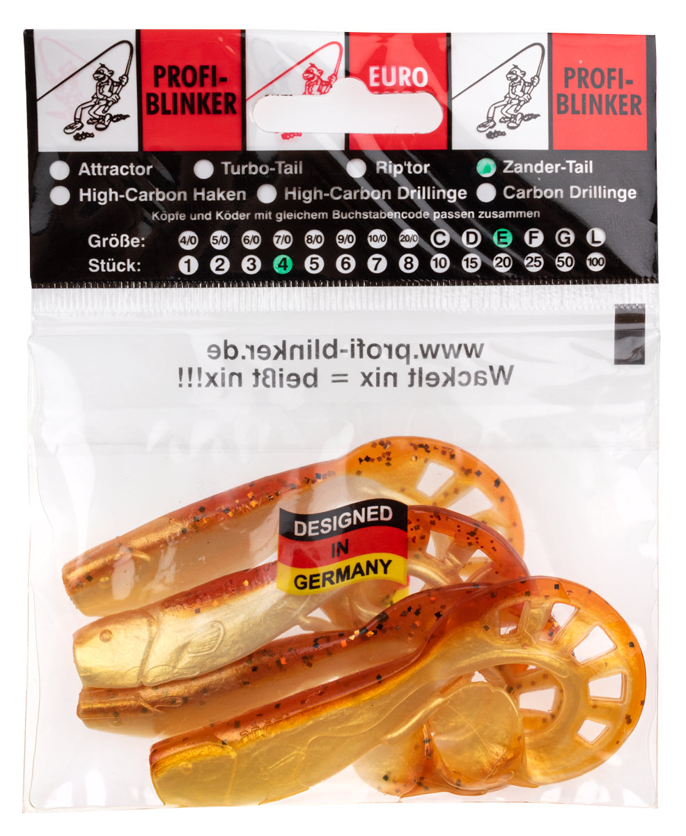 ProfiBlinker Zandertail Größe E 11,5cm Braun-Metallic / 4er Pack 