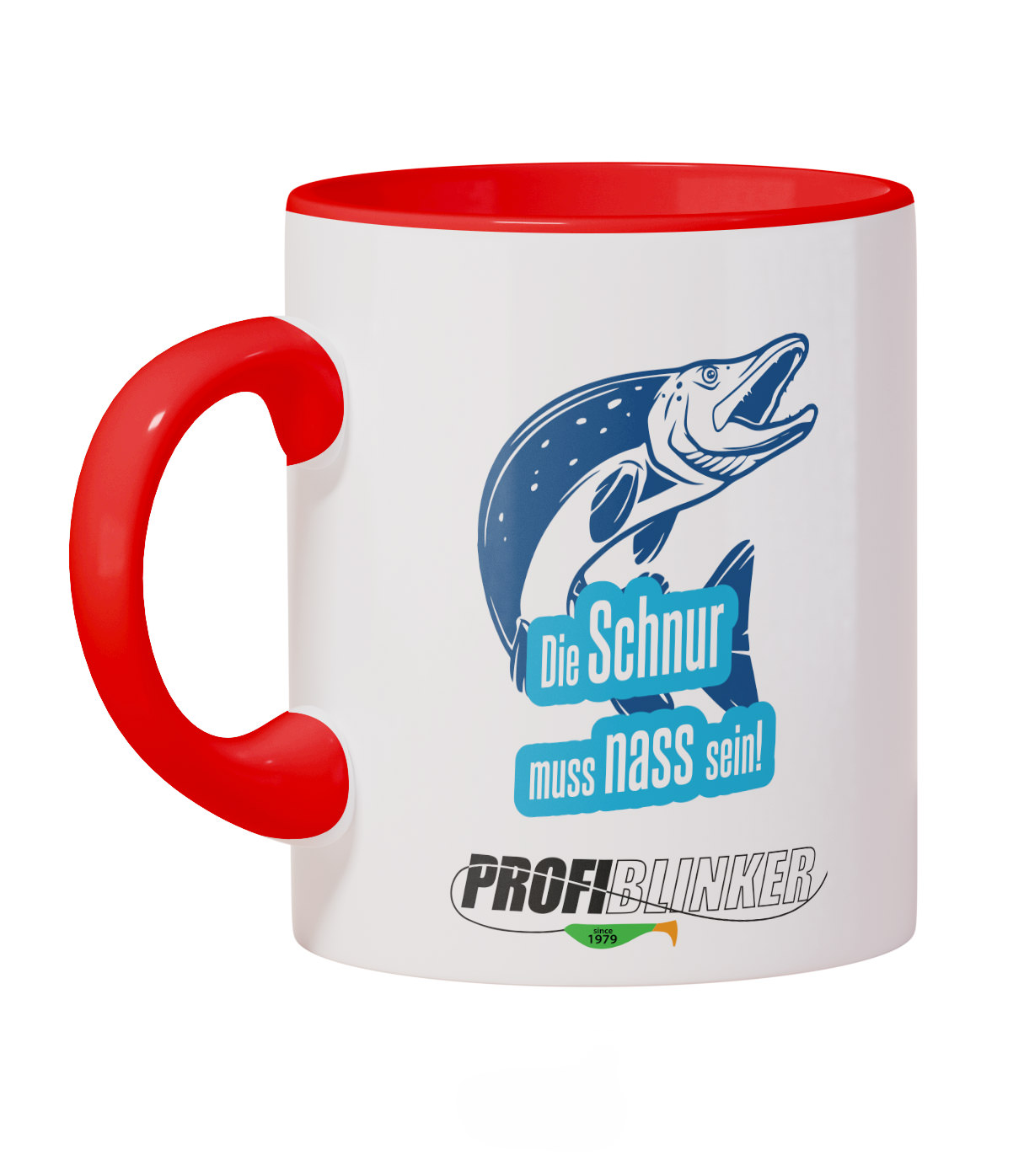 ProfiBlinker Kaffeepott Keramik rot - Motiv ''Die Schnur muss nass sein'' 