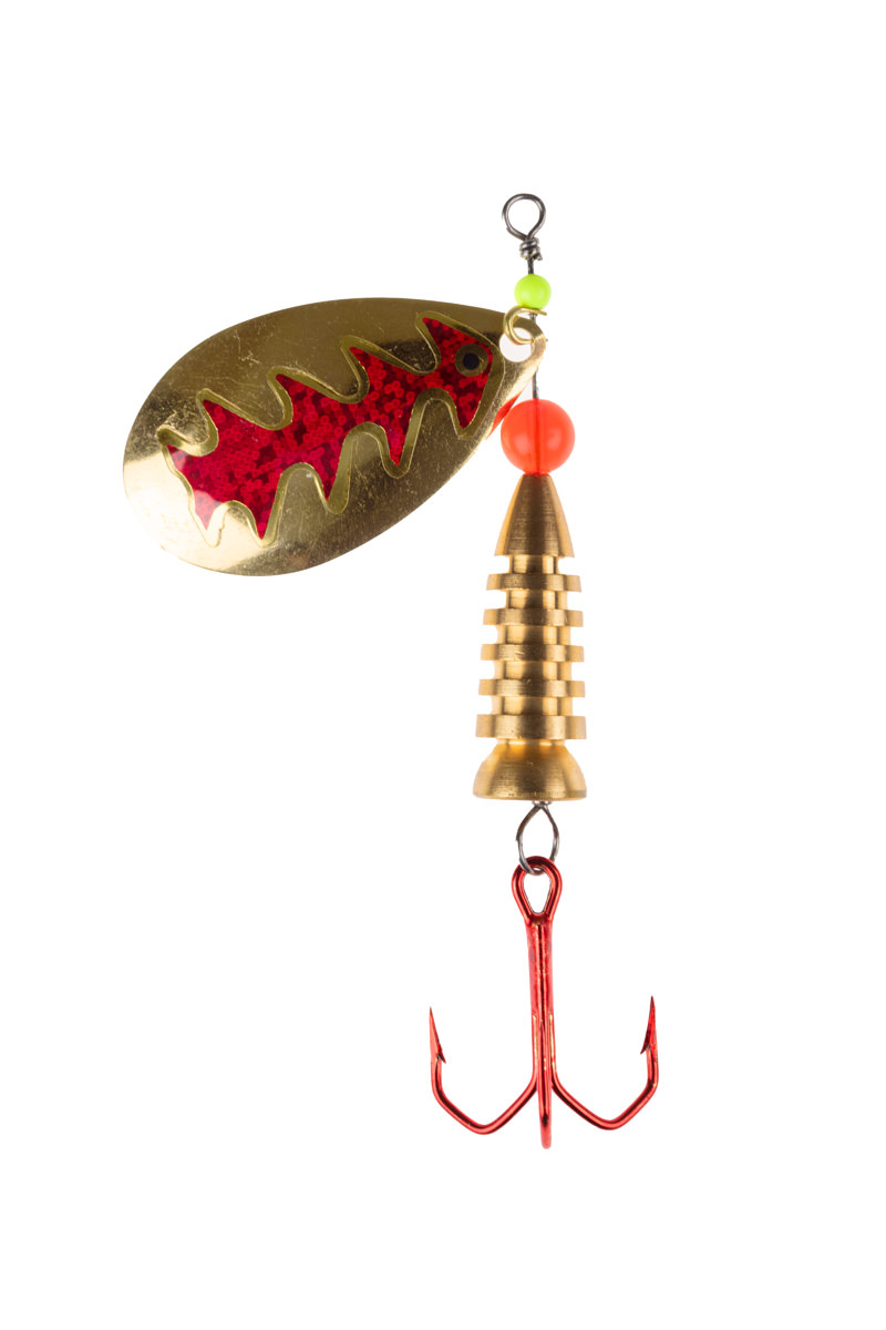 ProfiBlinker Prollex Weitwurf Spinner Tropfen / Gold mit Rot-Metallic-Dekor / Größe 3 / 7g 