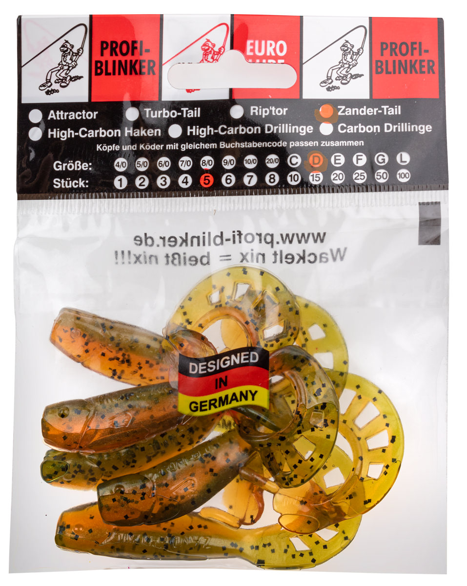 ProfiBlinker Zandertail Größe D 10cm Kaulbarsch / Glanz-Effekt / 5er Pack  ProfiBlinker Zandertail Größe D 10cm Kaulbarsch / Glanz-Effekt / 5er Pack