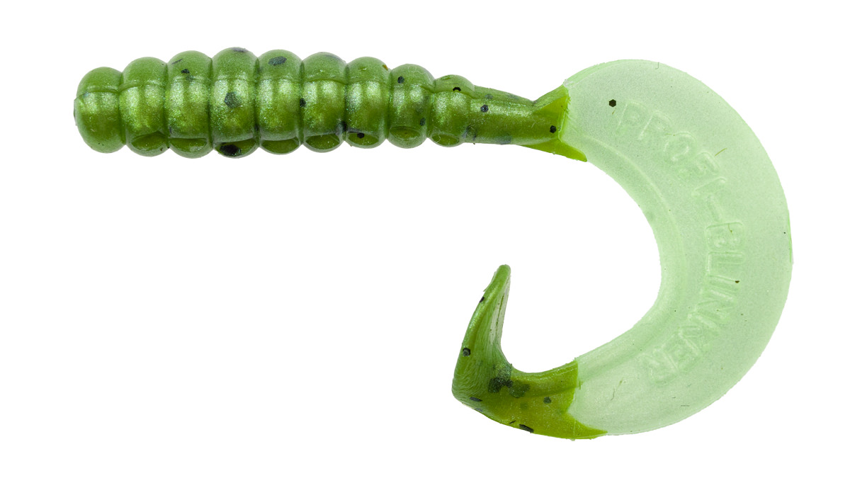 ProfiBlinker Turbotail Größe A 4,5cm Raubfisch-Grün / Mint / 125er Pack 