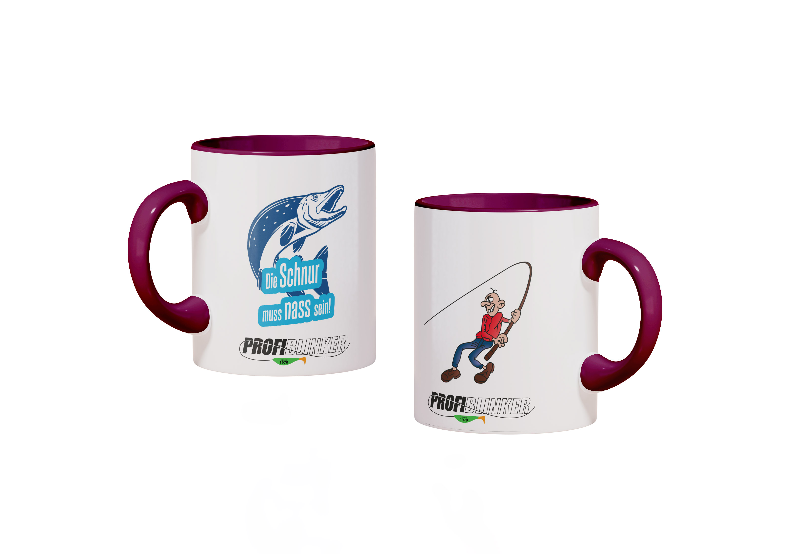 ProfiBlinker Kaffeepott Keramik bordeaux - Motiv ''Die Schnur muss nass sein'' 