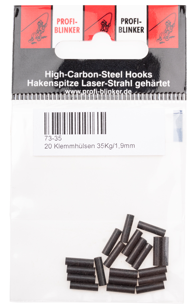 ProfiBlinker Quetschhülsen in Schwarz / 0,6mm / 3-5kg / 20er Pack 