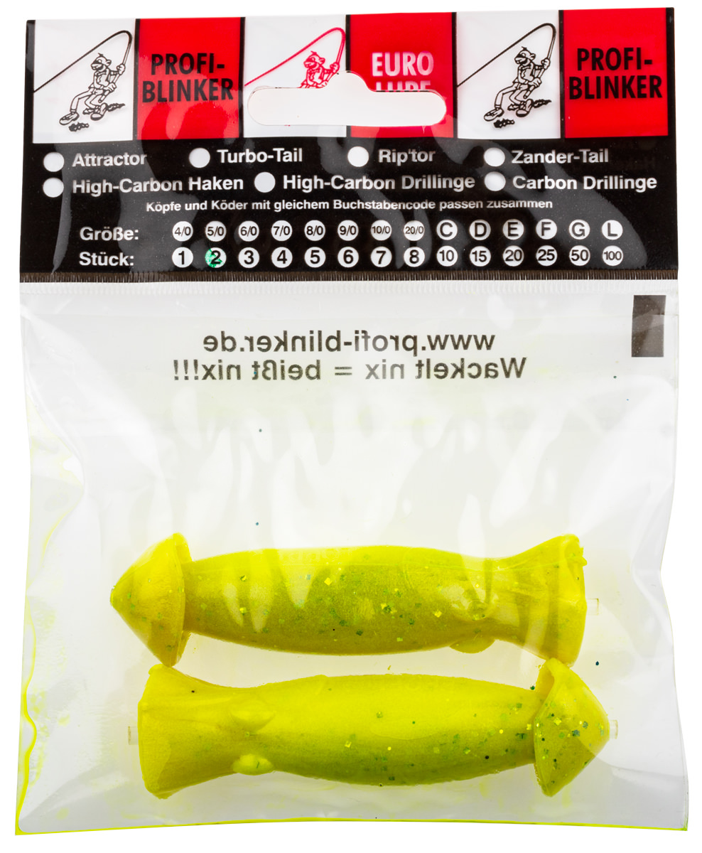 ProfiBlinker Plopper Größe 7cm Fluo-Grün / Grün-Metallic / 2er Pack 