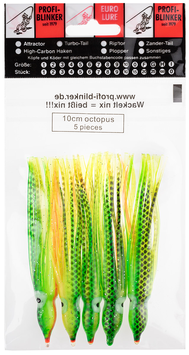 ProfiBlinker Octopus Größe 10cm feuer-gelb / 5er Pack 