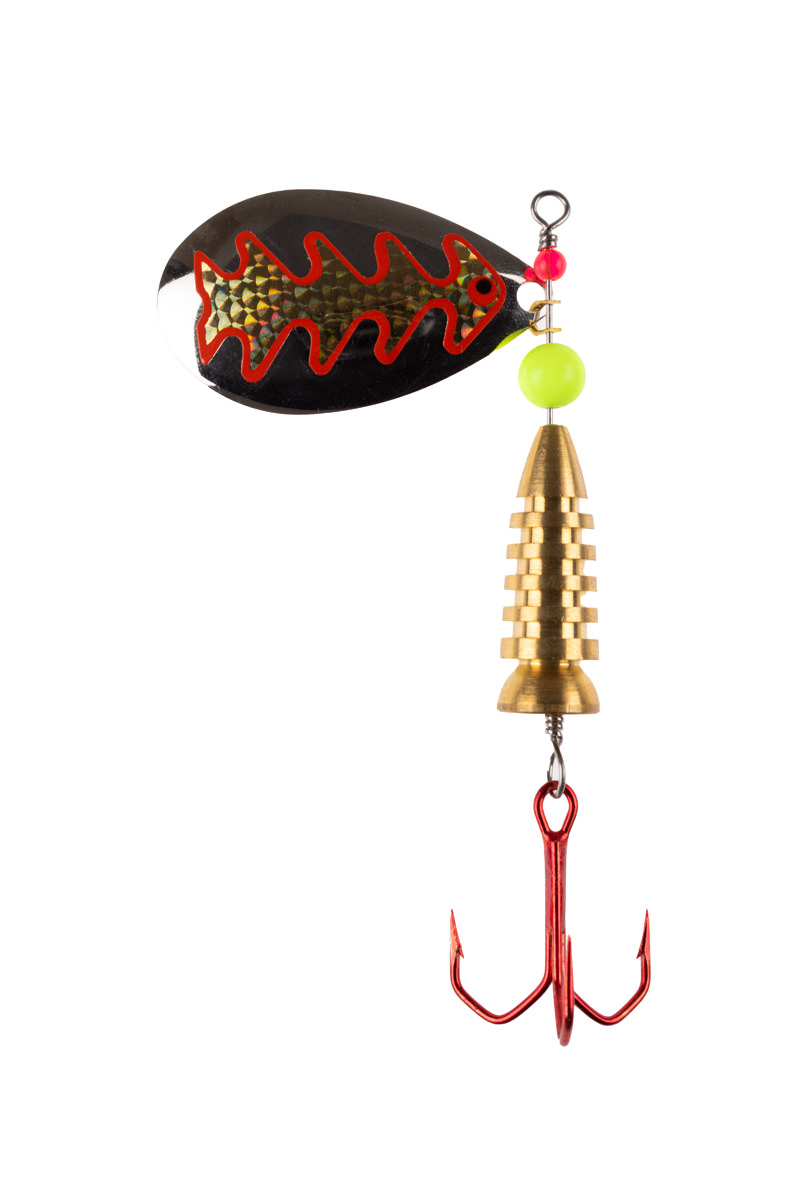 ProfiBlinker Prollex Weitwurf Spinner Tropfen / Silber mit Gold-Metallic-Dekor / Größe 3 / 7g 