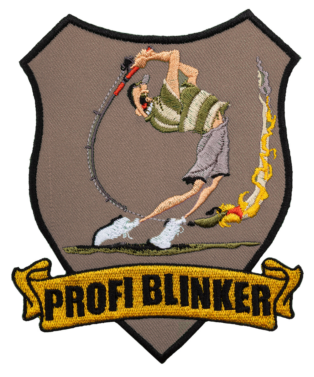 ProfiBlinker Aufnäher beige Jubiläumsangler 
