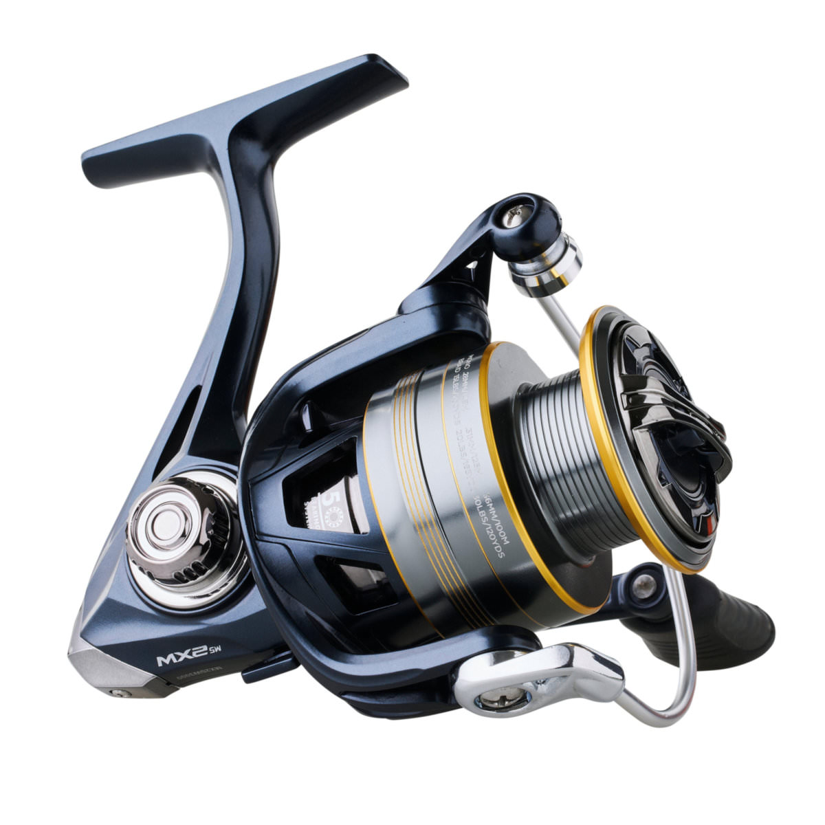 Mitchell MX2 SW Spinnrolle Silver And Gold, Größe 7000, Bremskraft 6 kg, Kugellager 6, Übersetzung 4.8:1, Gewicht 441 g