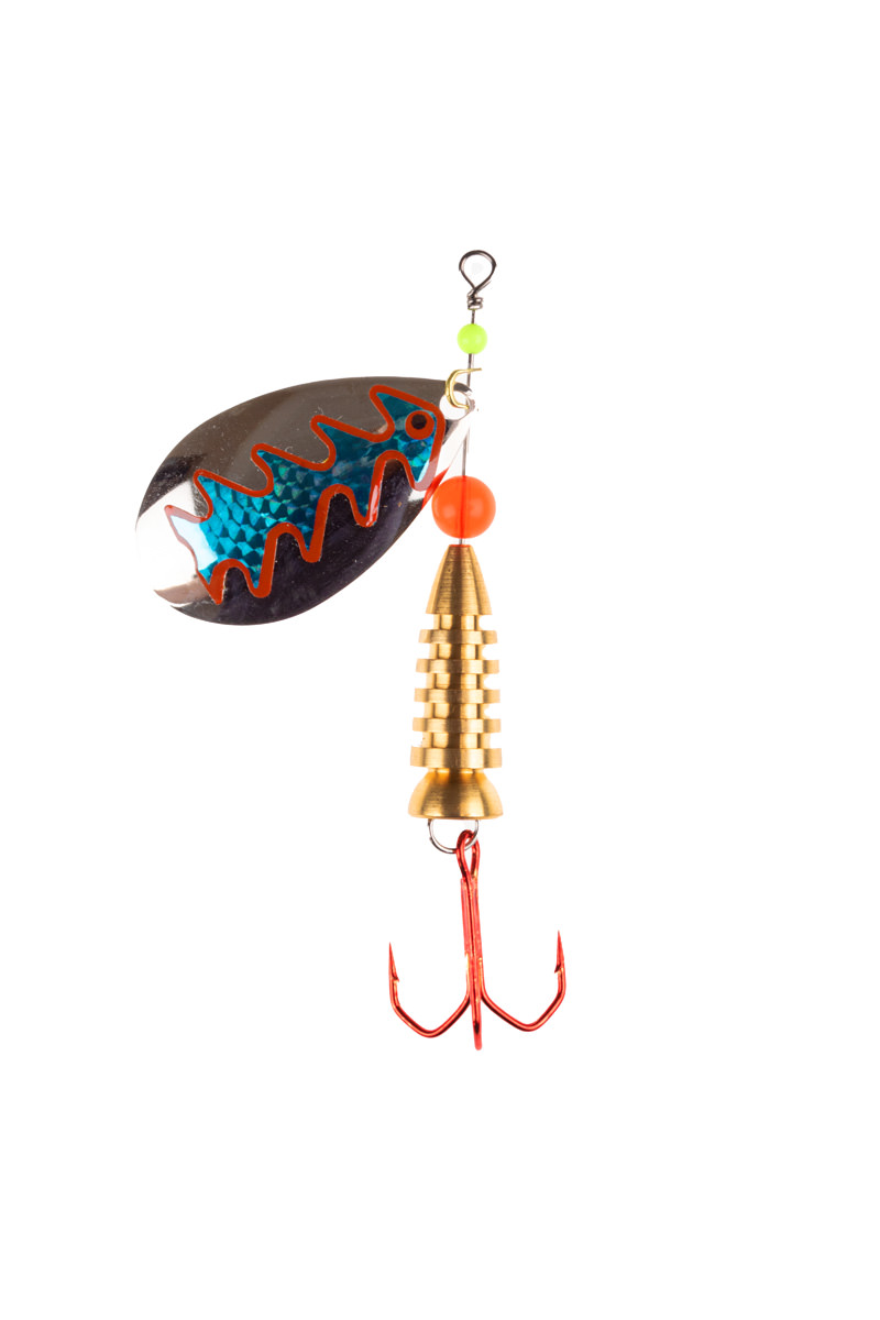 ProfiBlinker Prollex Weitwurf Spinner Tropfen / Silber mit Hellblau-Metallic-Dekor / Größe 3 / 7g 