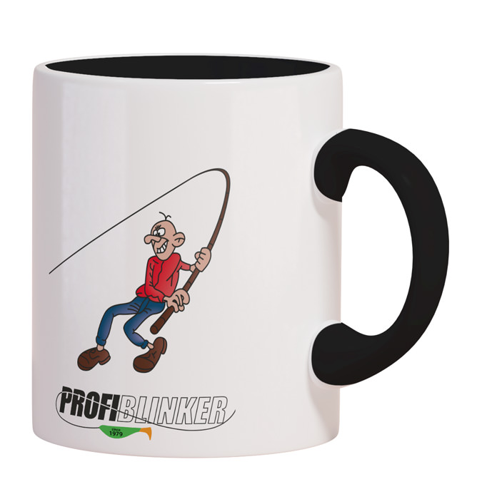 ProfiBlinker Kaffeepott Keramik schwarz - Motiv ''Die Schnur muss nass sein''  ProfiBlinker Kaffeepott Keramik schwarz - Motiv ''Die Schnur muss nass sein''