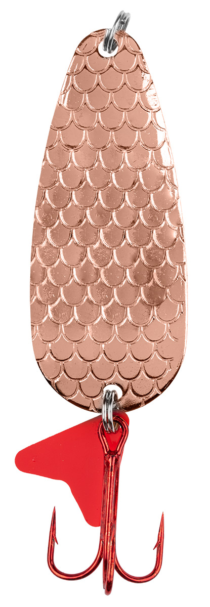 ProfiBlinker Der Profi-Blinker mit rotem High-Carbon Drilling und Flosse / Schuppen-Kupfer / Größe C / 20g / 65mm
