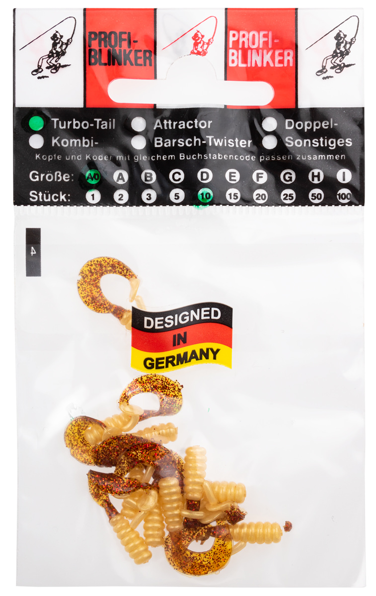 ProfiBlinker Turbotail Größe A/0 3cm Braun-Metallic / 10er Pack 
