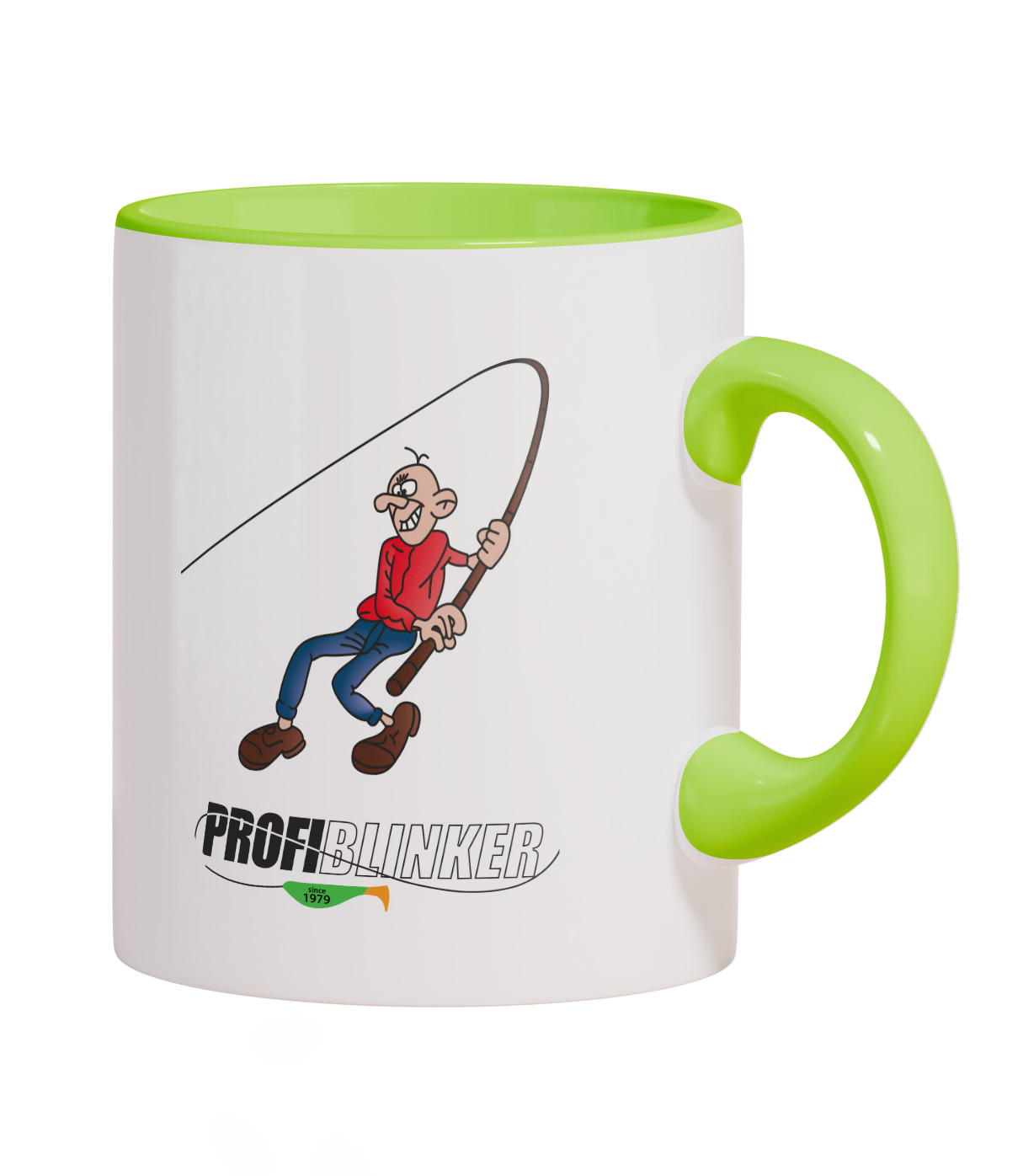ProfiBlinker Kaffeepott Keramik hellgrün - Motiv ''Ohne Fortschritt keine Fische'' 